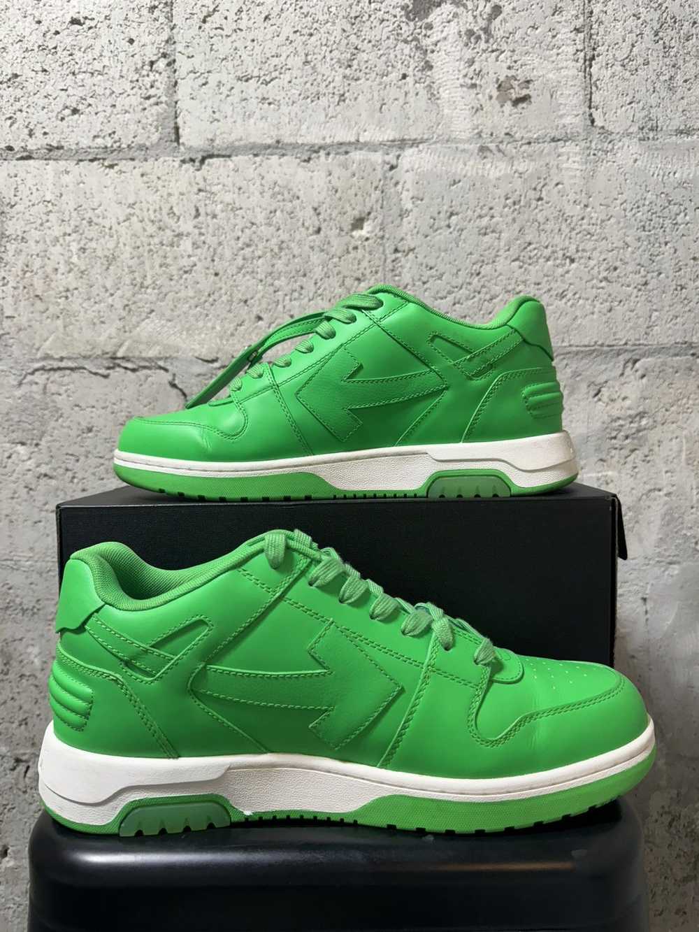 Off-White OFF WHITE Office Sneakers Green Leather - image 5