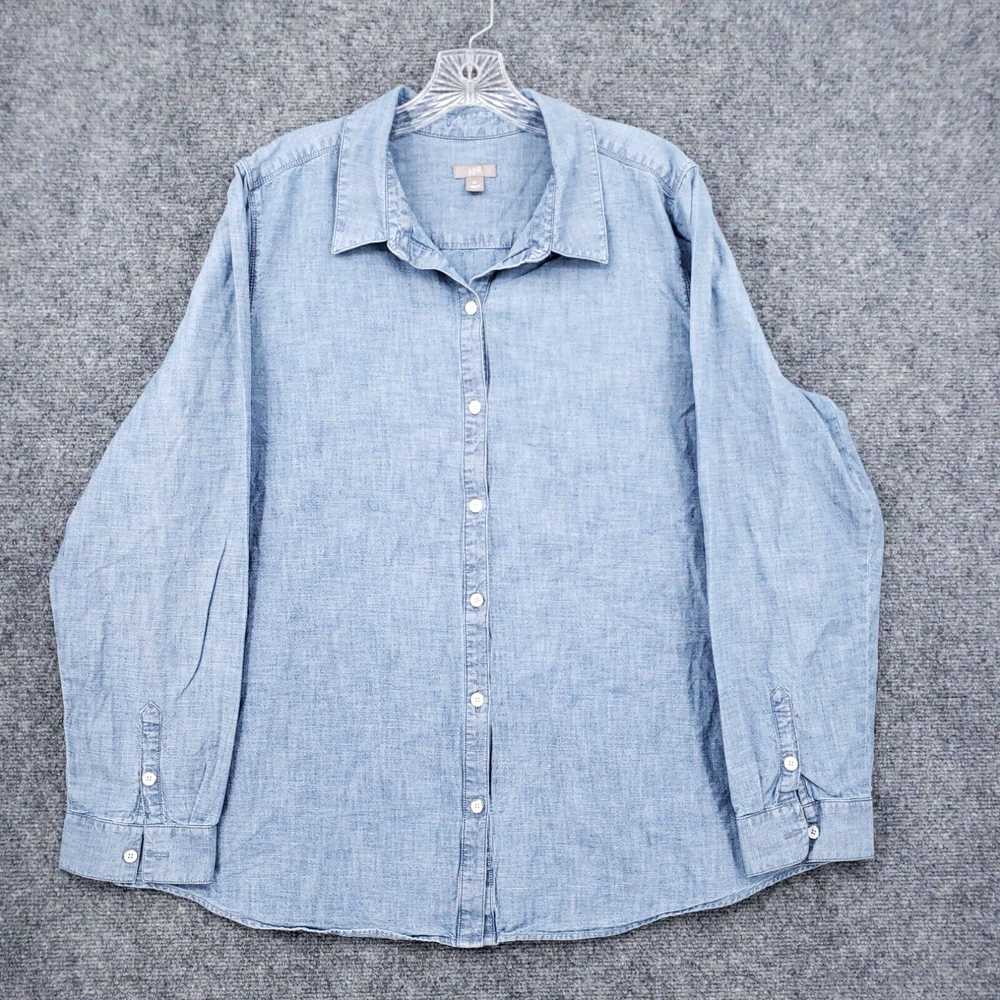 Vintage J. Jill Shirt Womens XL Extra Large Blue … - image 1