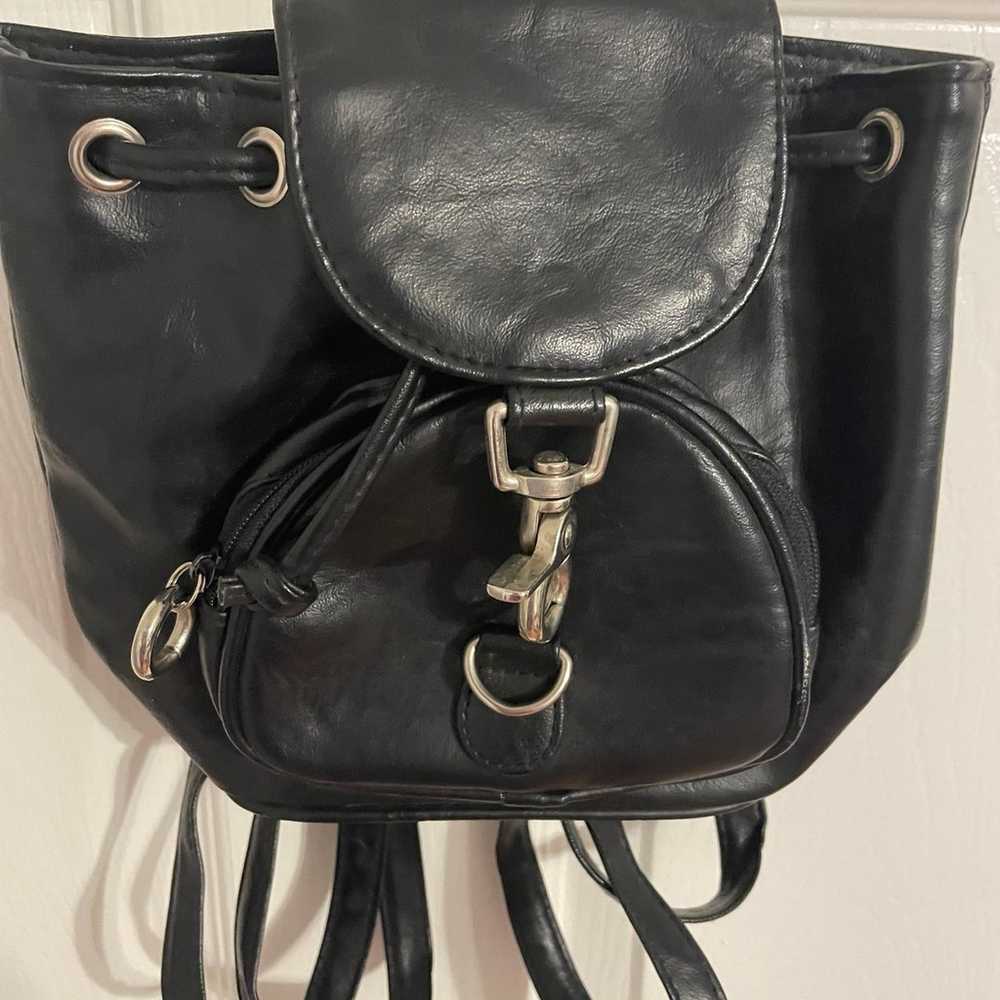 Vintage 90s Clueless style black mini backpack - image 2