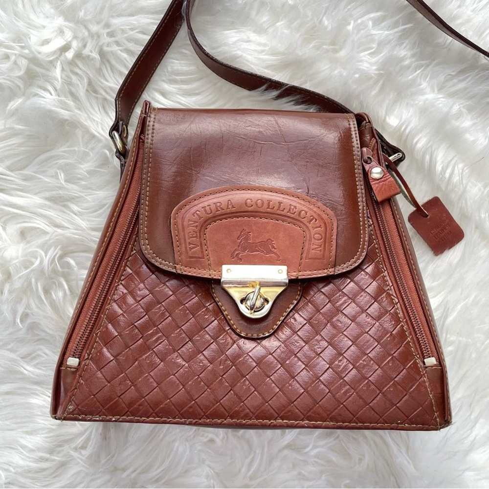 Ventura Collection Vintage Brown Leather Satchel … - image 2