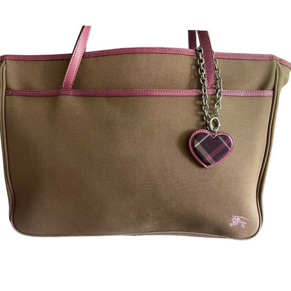 Burberry Pink & Khaki Purse With Pouch & Extra Ch… - image 4