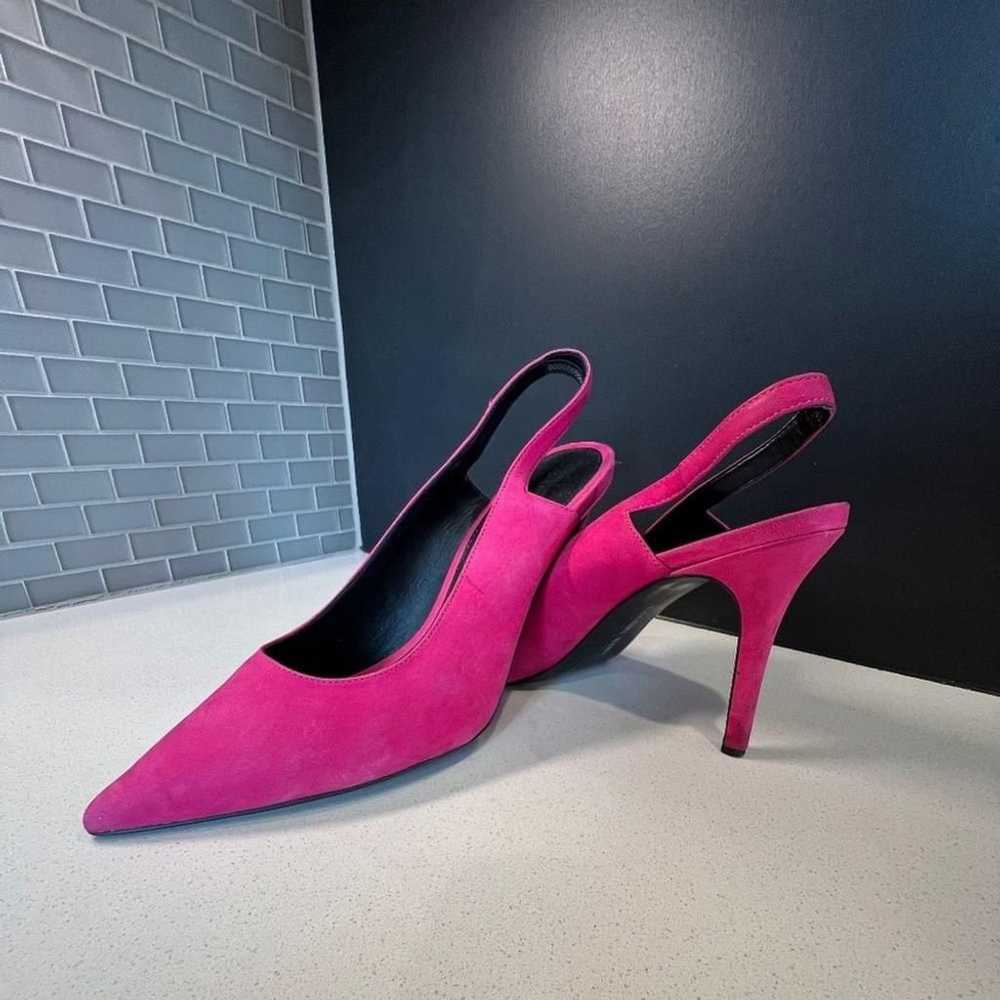 Worn twice, Raspberry sling-back heels size 10 by… - image 1