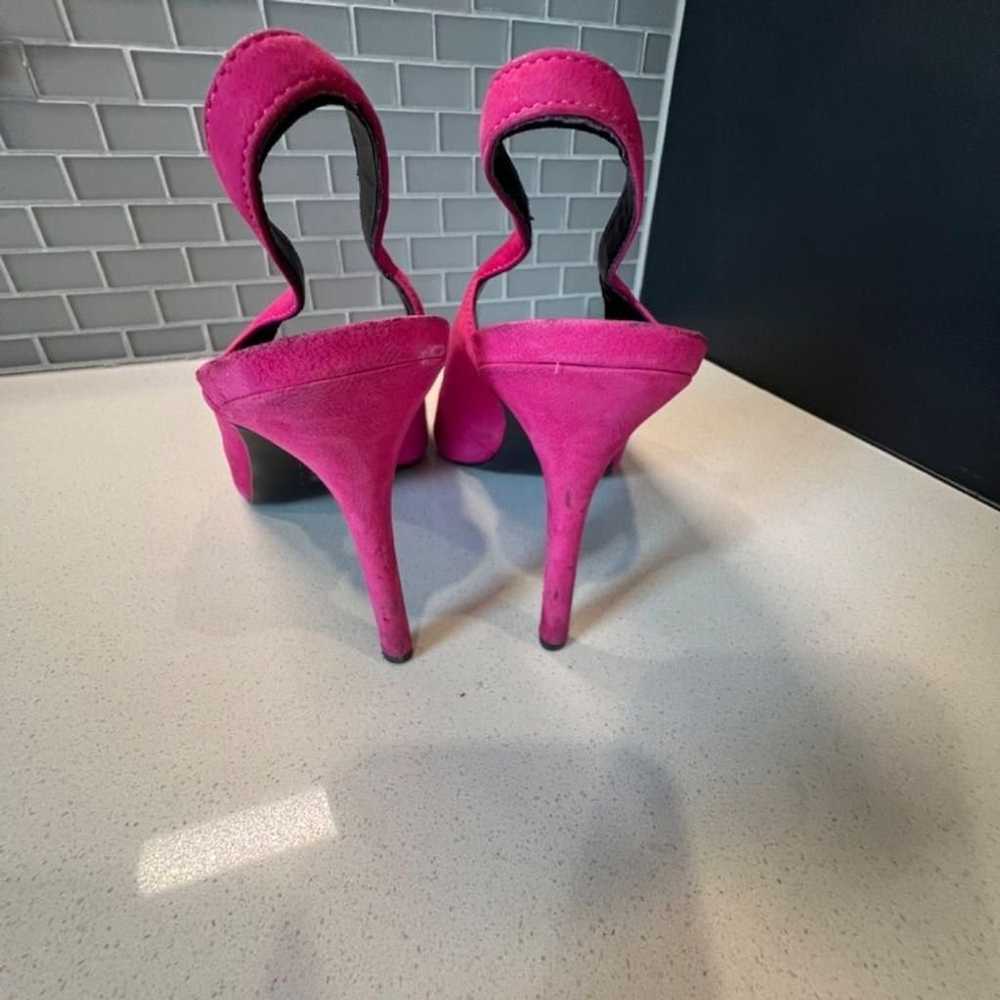 Worn twice, Raspberry sling-back heels size 10 by… - image 4