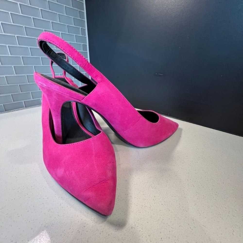 Worn twice, Raspberry sling-back heels size 10 by… - image 6