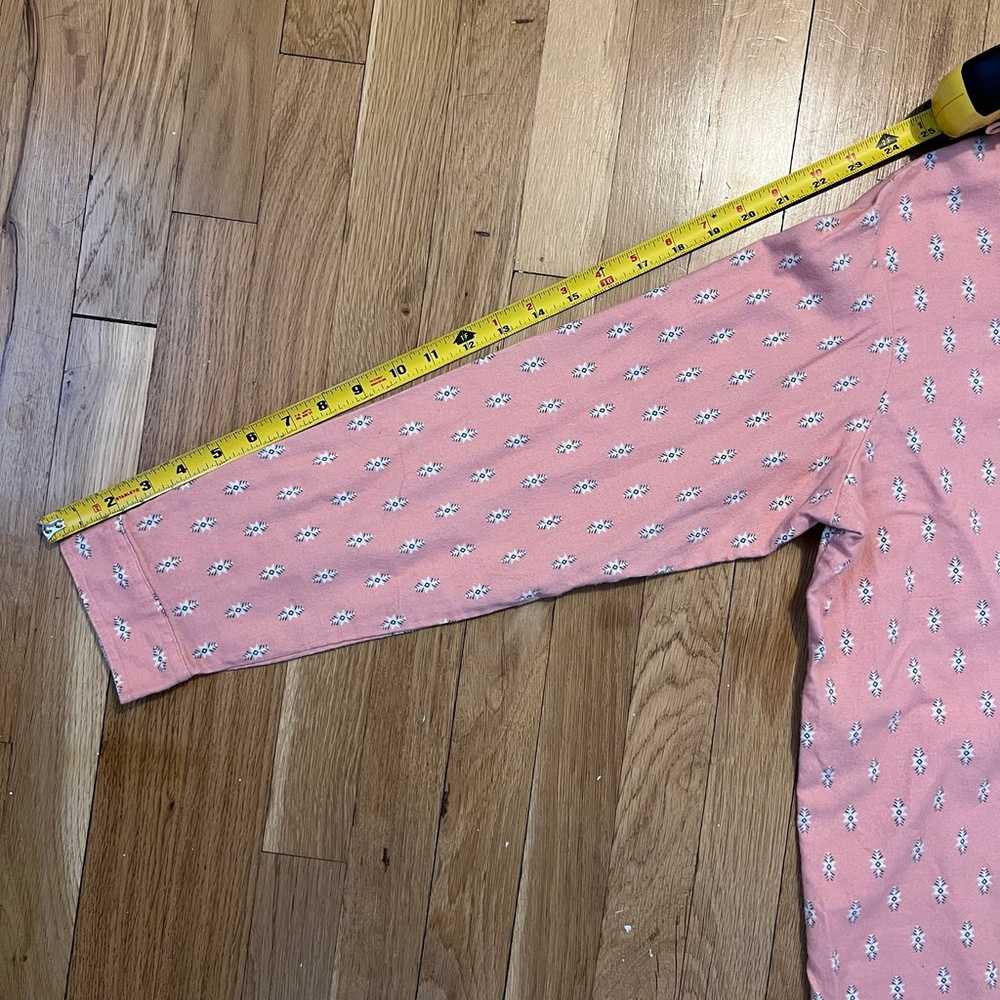 Wrangler Wrancher Shirt Womens XL Pink Aztec Long… - image 5