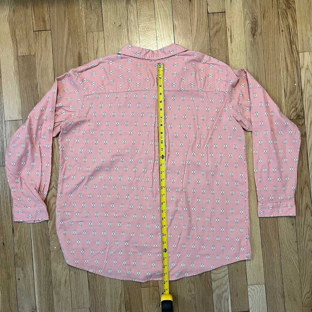 Wrangler Wrancher Shirt Womens XL Pink Aztec Long… - image 6