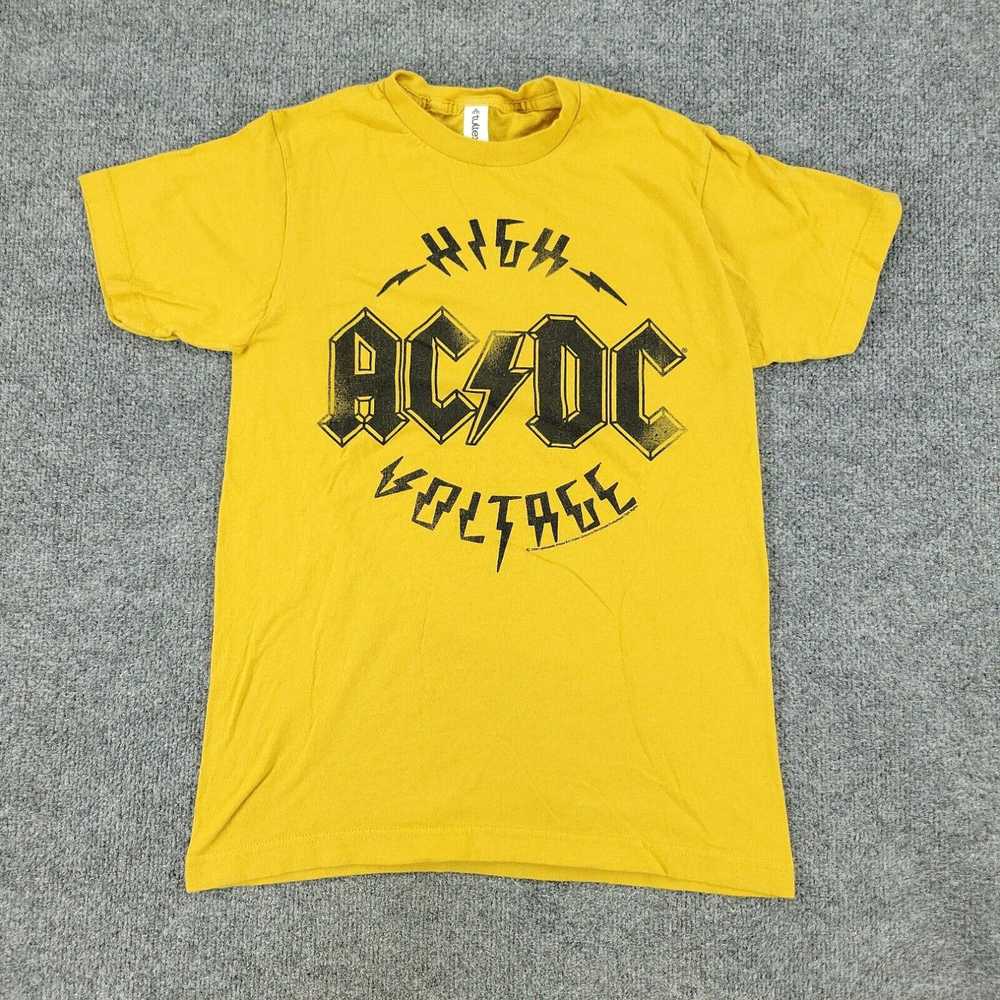 Tultex AC/DC Shirt Men's Small Yellow Graphic Tee… - image 1