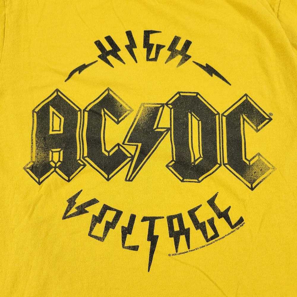 Tultex AC/DC Shirt Men's Small Yellow Graphic Tee… - image 2