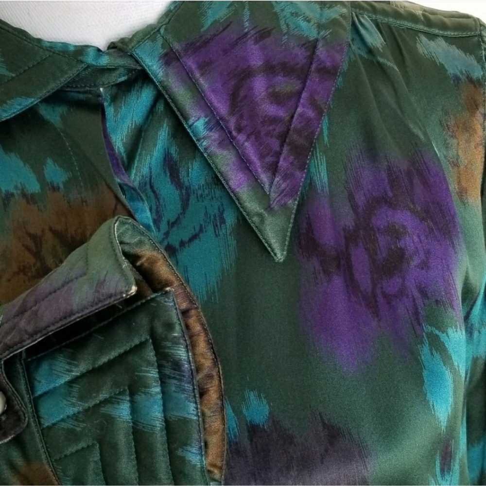 RARE Vintage Escada 100% Silk Blouse Asymmetrical… - image 3