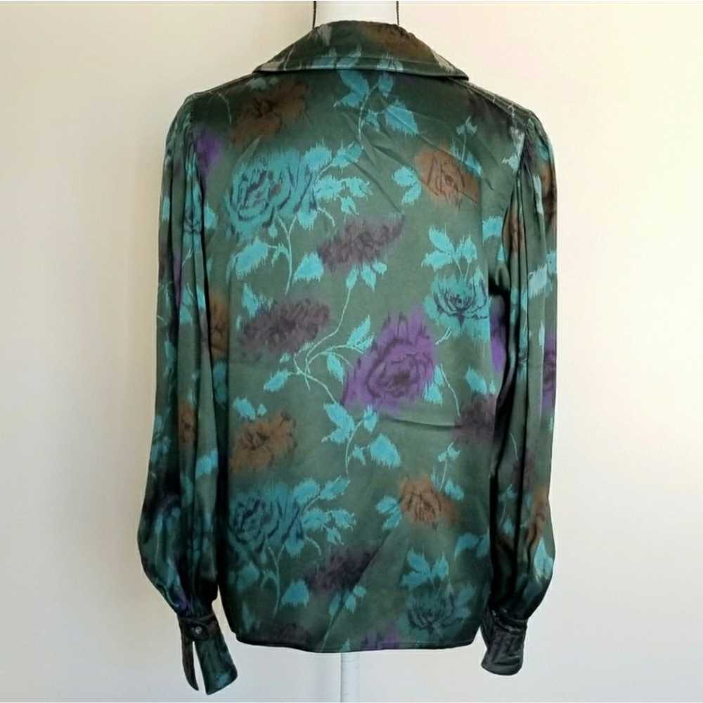 RARE Vintage Escada 100% Silk Blouse Asymmetrical… - image 5