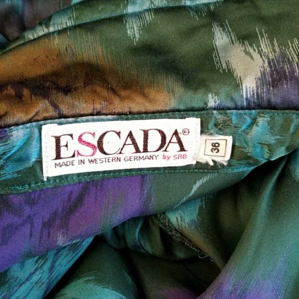 RARE Vintage Escada 100% Silk Blouse Asymmetrical… - image 7