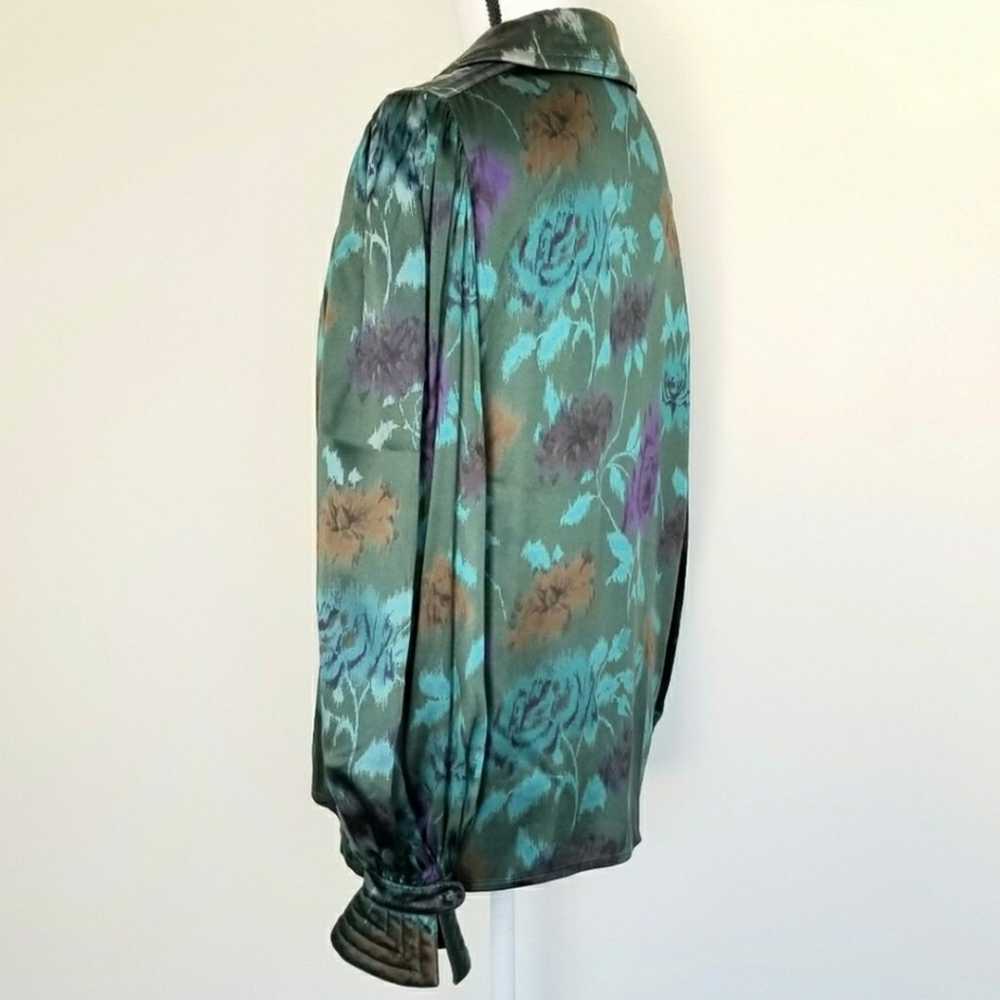 RARE Vintage Escada 100% Silk Blouse Asymmetrical… - image 8