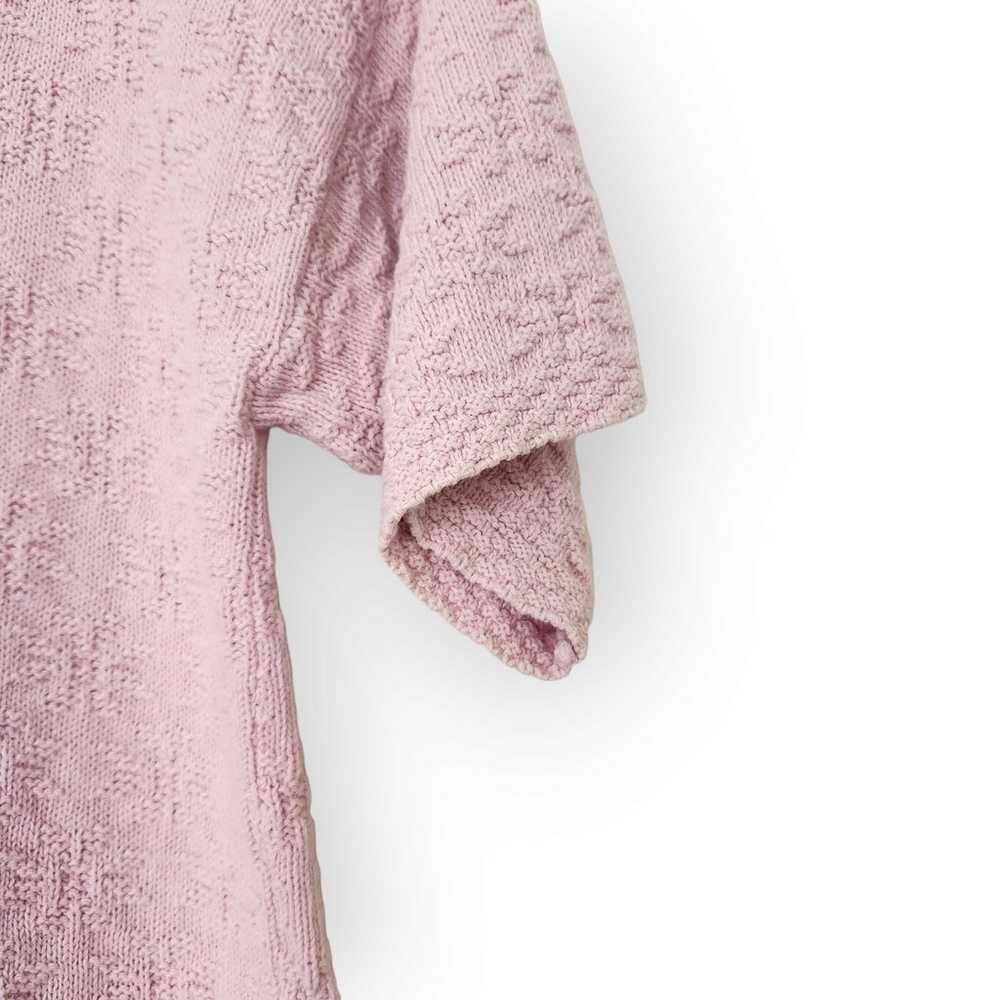 Vintage Bentley Pink Knit Short Sleeve Sweater Sh… - image 4