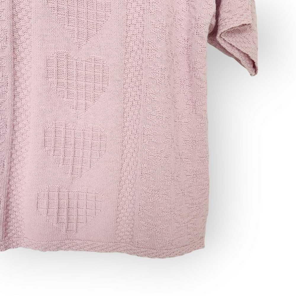 Vintage Bentley Pink Knit Short Sleeve Sweater Sh… - image 5