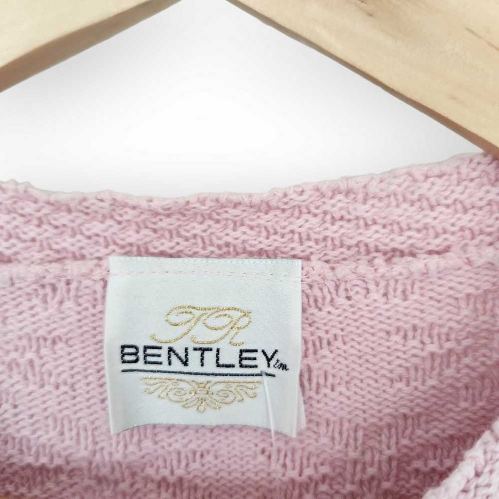 Vintage Bentley Pink Knit Short Sleeve Sweater Sh… - image 6