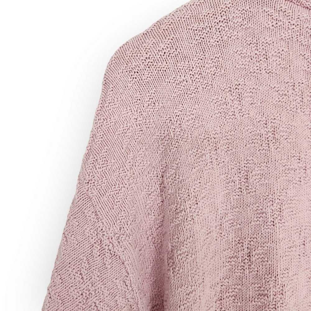 Vintage Bentley Pink Knit Short Sleeve Sweater Sh… - image 8