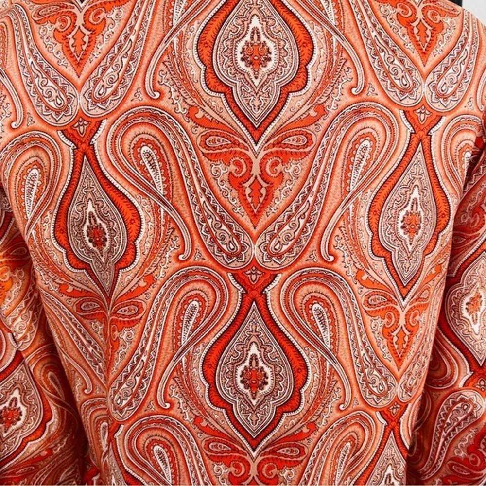 VINTAGE DAVID BARR Paisley Print Tie Neck Blouse … - image 5