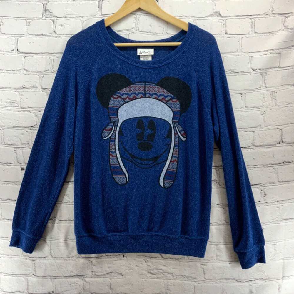 Disney Disney Parks Sweater Womens Sz M Blue Mick… - image 1