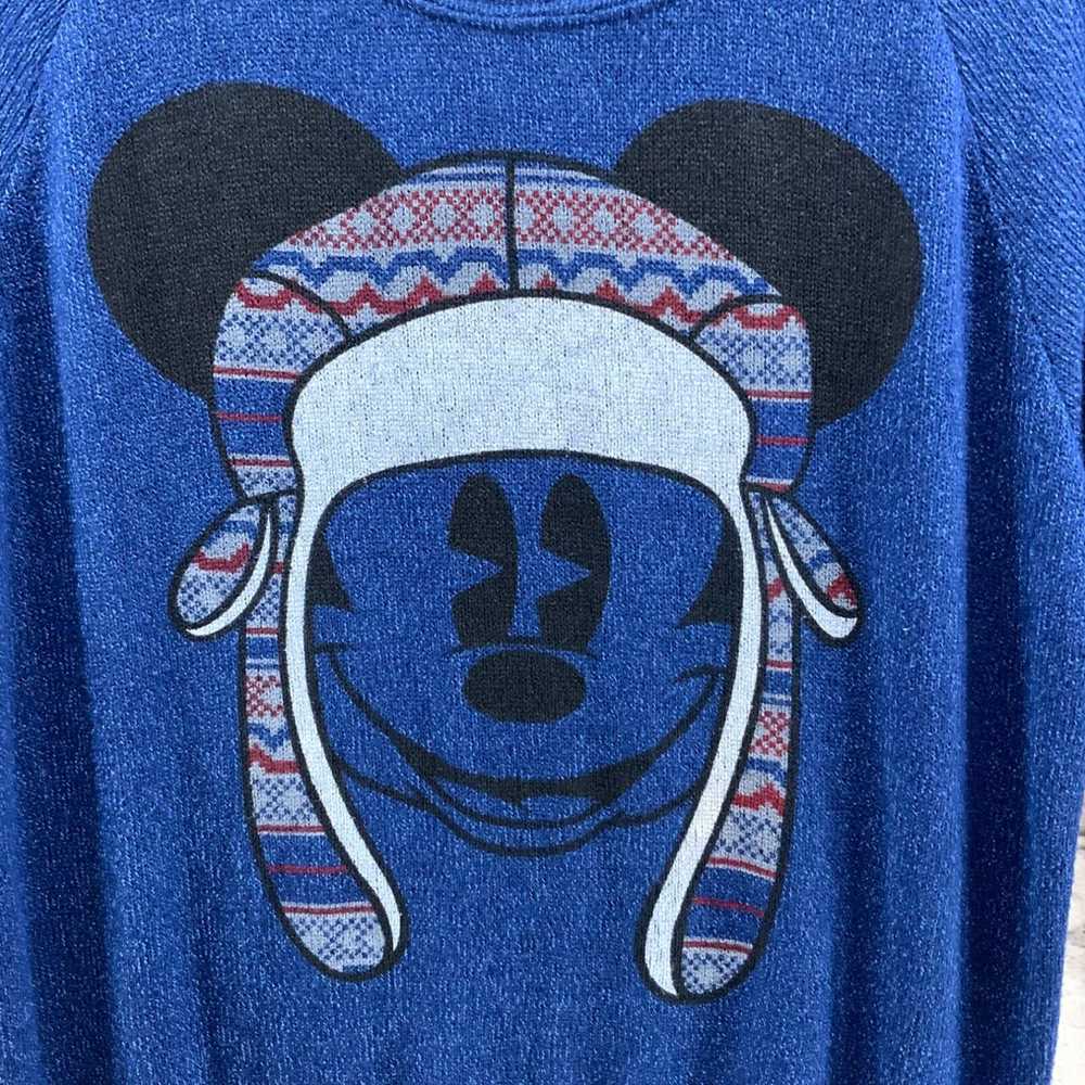 Disney Disney Parks Sweater Womens Sz M Blue Mick… - image 2