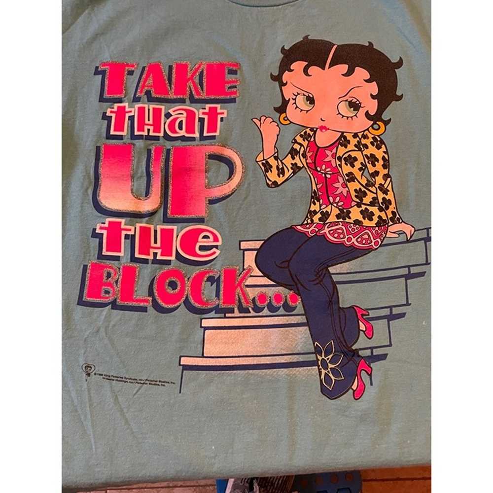 Vintage 1999 Betty Boop L XL Shirt Take That Up T… - image 2