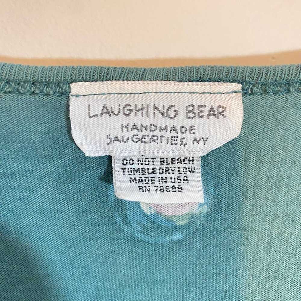 Vintage Laughing Bear Handmade V-Neck T-Shirt Cir… - image 7