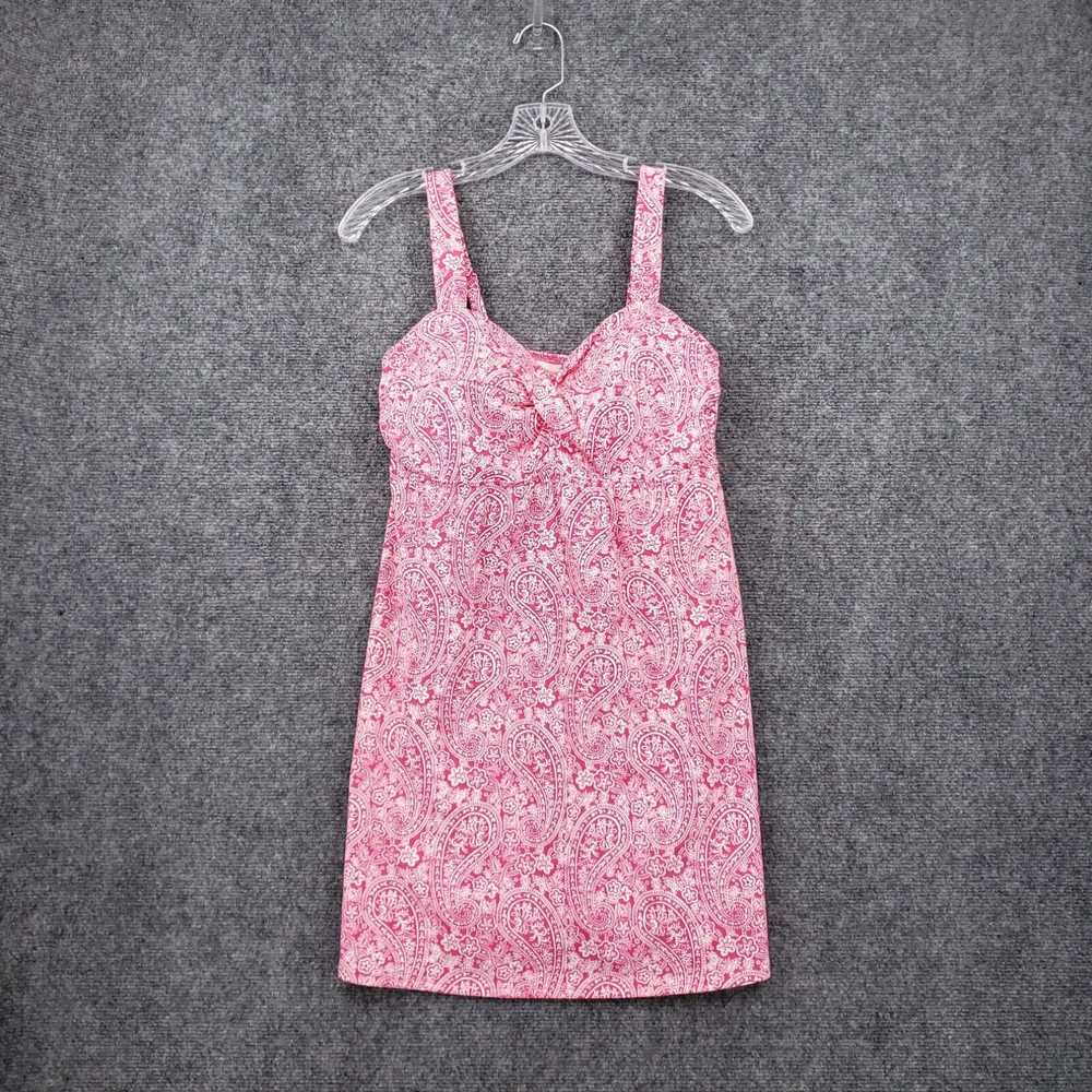 Vintage Lands End Swim Dress Womens 10 Pink Mini … - image 1