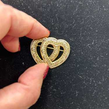 Gerrys Gold Tone Heart Brooch - Vintage Elegance … - image 1