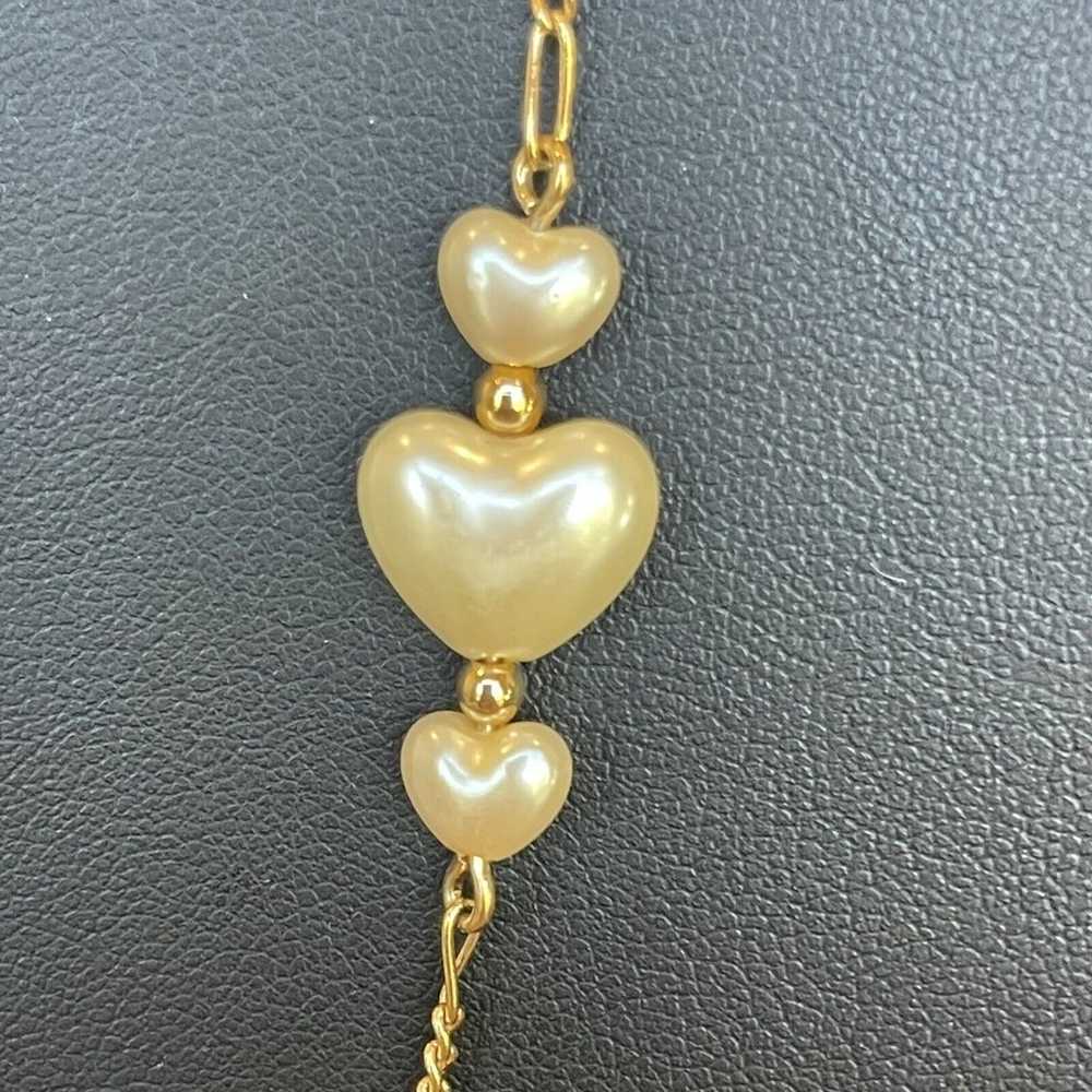Vintage Puffy Heart Station Necklace Dainty Figar… - image 2