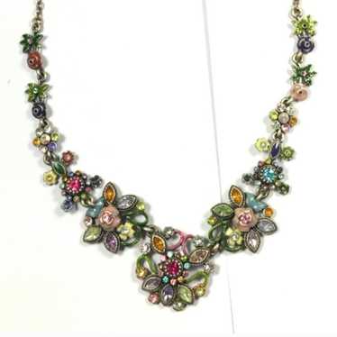 Lia Sophia Vintage Bloom Necklace Flower Crystals 
