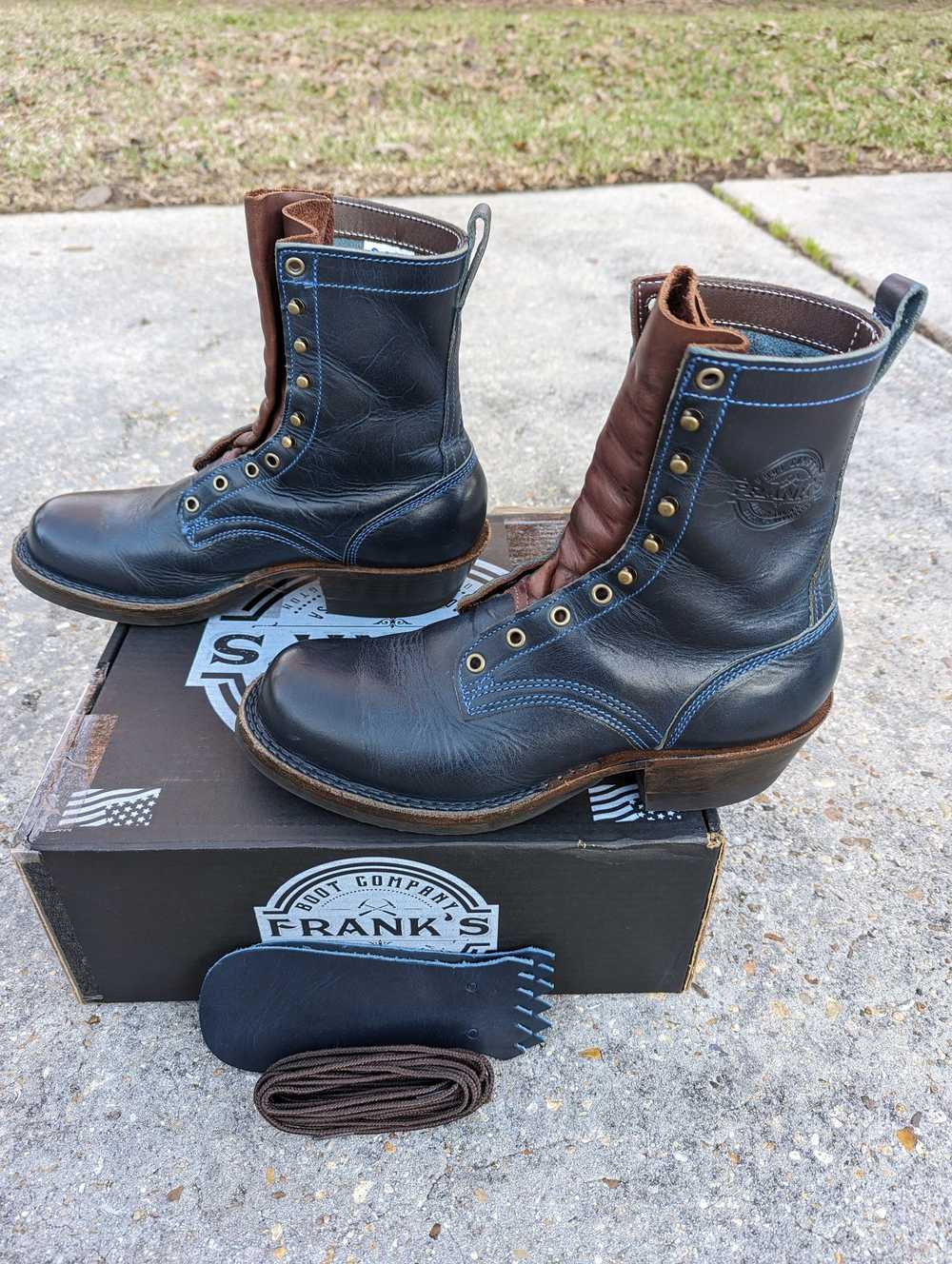 Made In Usa Frank's Boots Wilshire Cobalt Dublin … - image 7