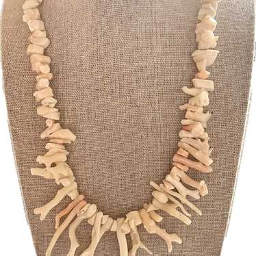 Vintage Angel Skin Coral Branch Necklace - image 1