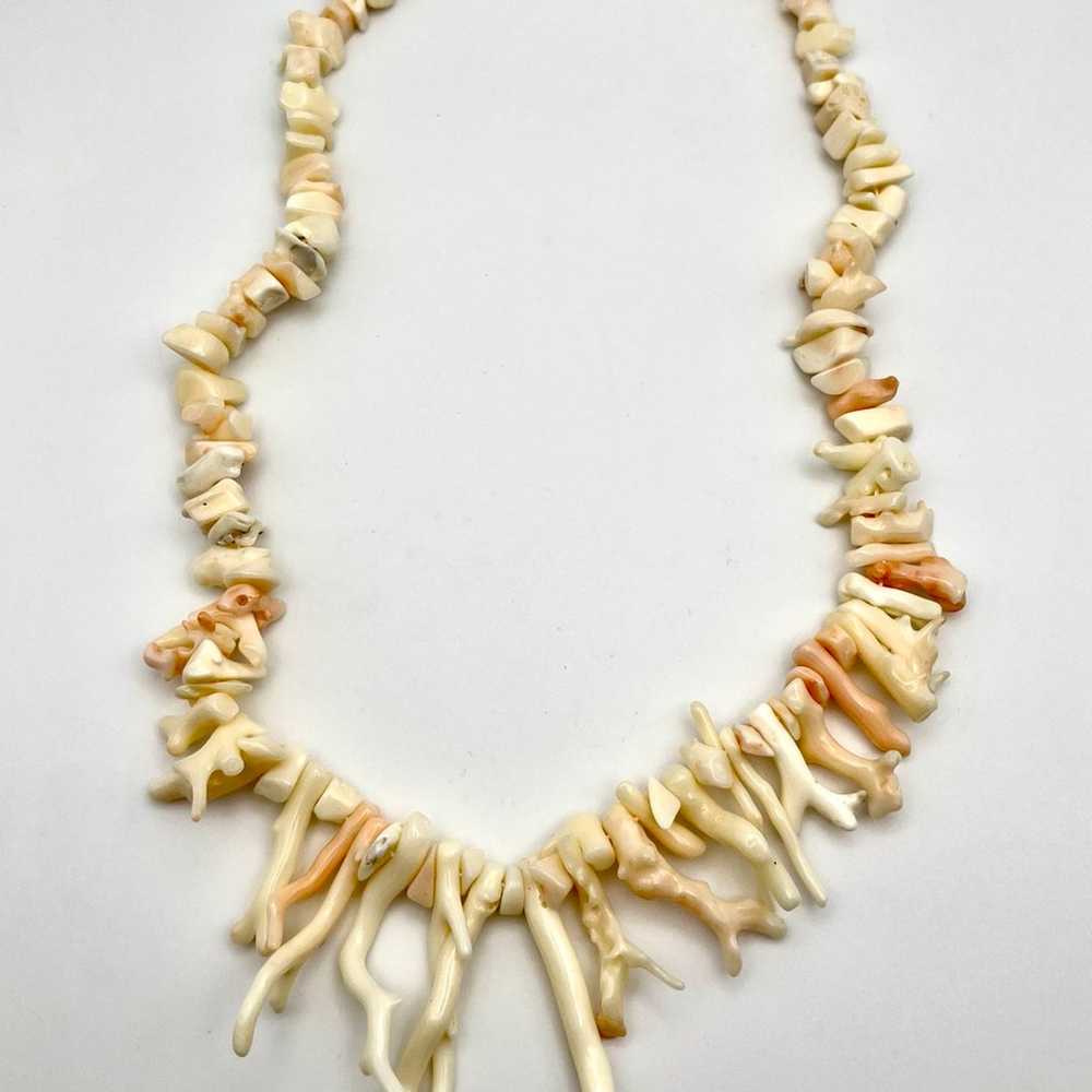 Vintage Angel Skin Coral Branch Necklace - image 2