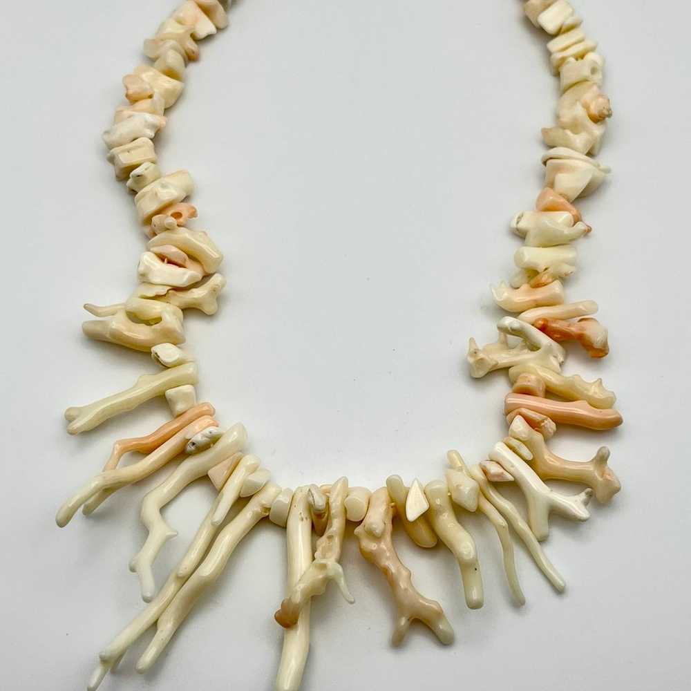 Vintage Angel Skin Coral Branch Necklace - image 8
