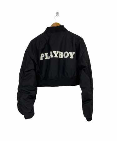 Playboy - Vintage Playboy Crop Top Bomber Jacket … - image 1