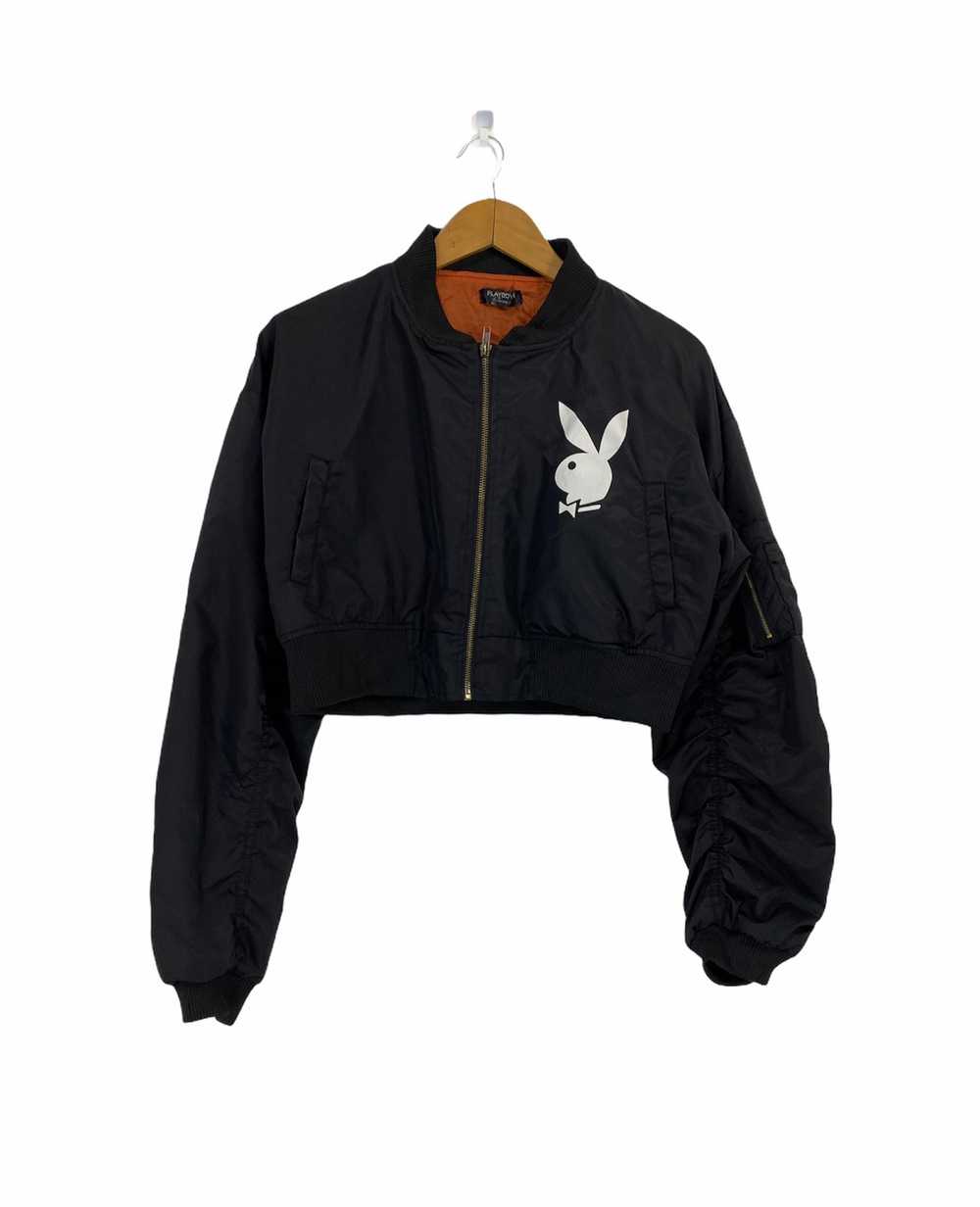 Playboy - Vintage Playboy Crop Top Bomber Jacket … - image 2