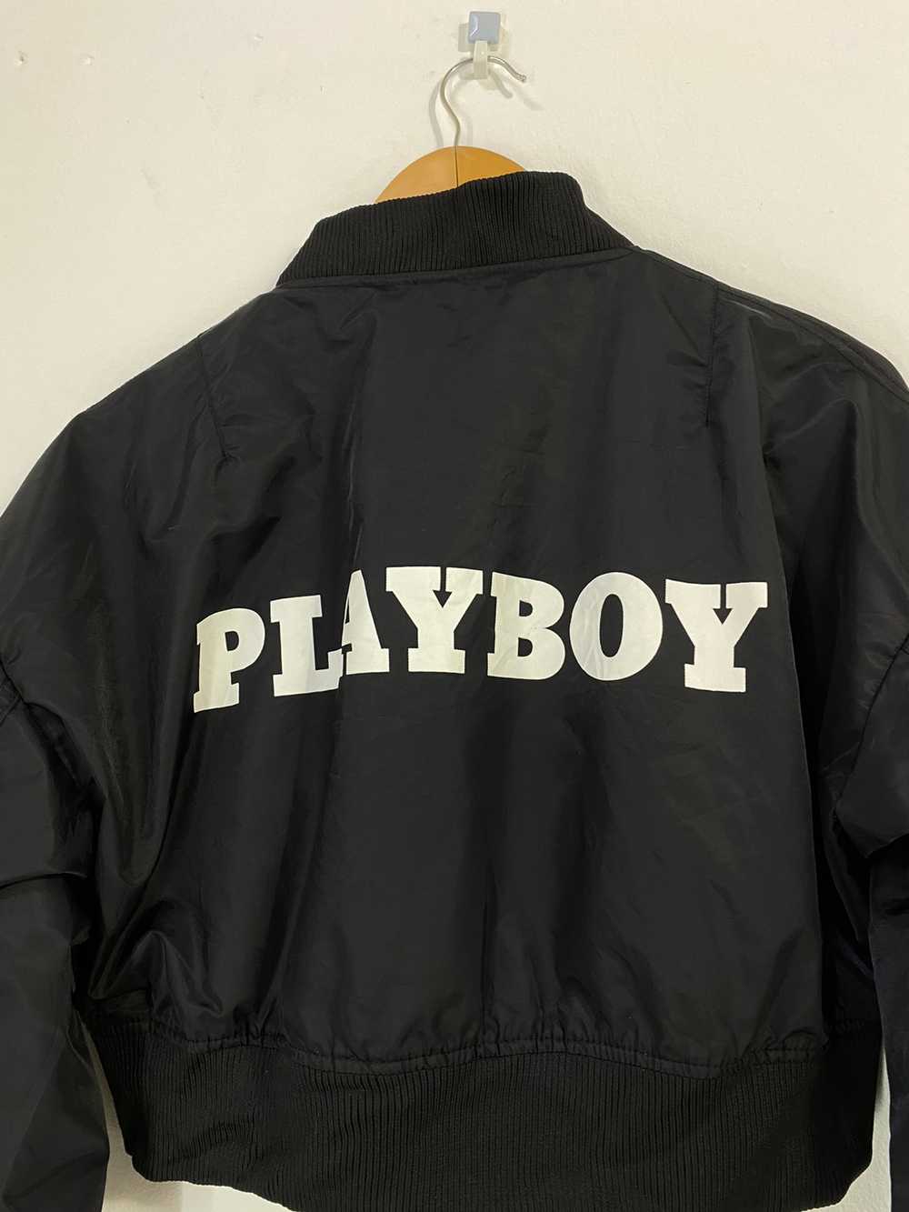 Playboy - Vintage Playboy Crop Top Bomber Jacket … - image 3