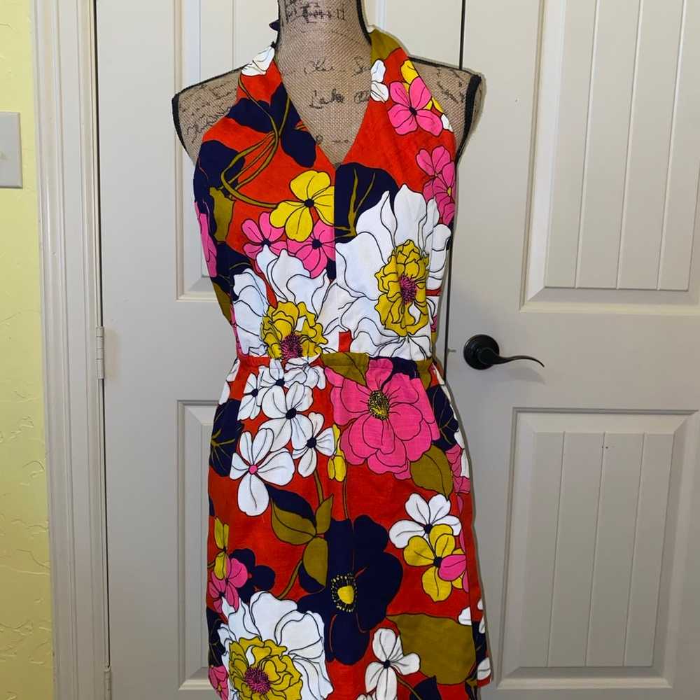 Vintage Hookano Brand Women's Small Floral Halter… - image 1