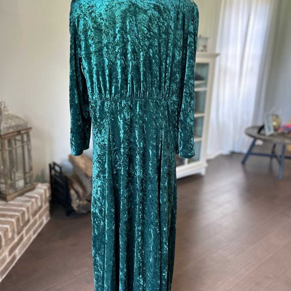 Vintage Molly Malloy 90s Crushed Velvet Green Ank… - image 6