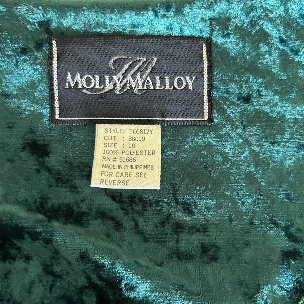 Vintage Molly Malloy 90s Crushed Velvet Green Ank… - image 8