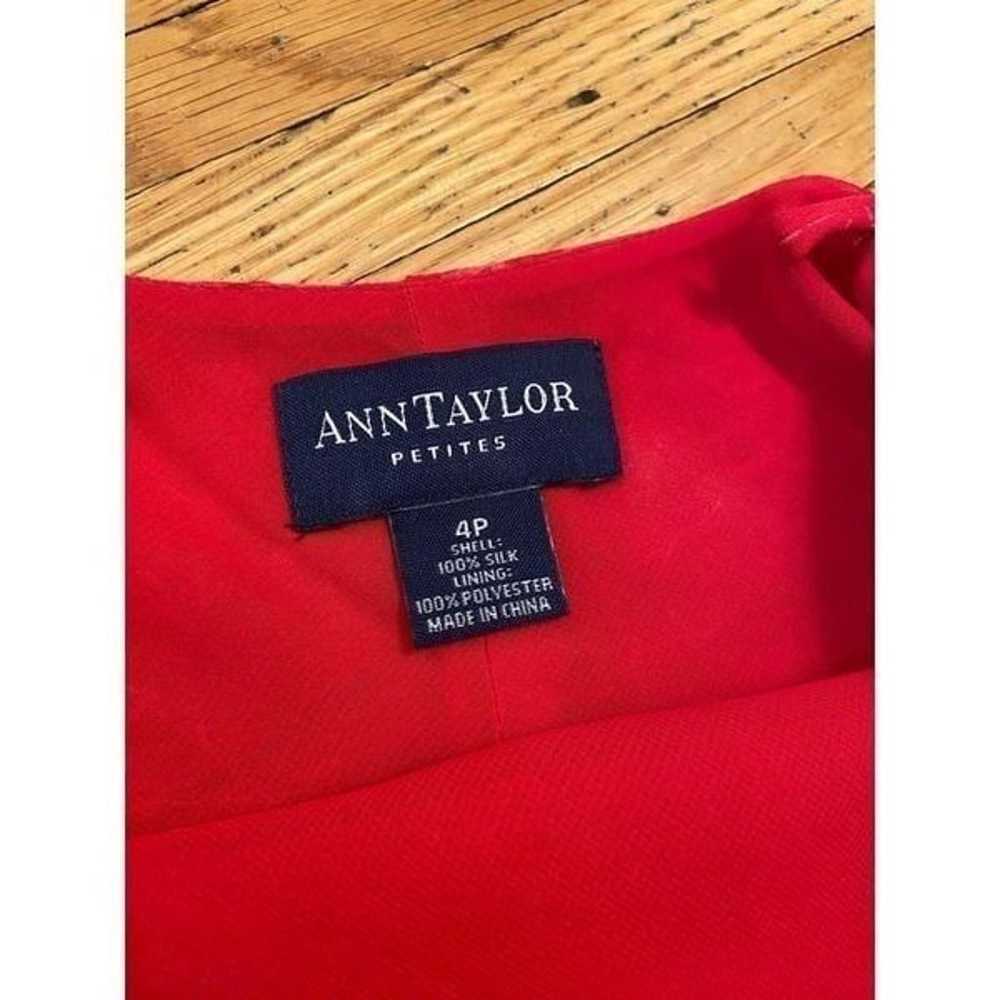 Vintage Ann Taylor Petite silk red dainty midi dr… - image 5