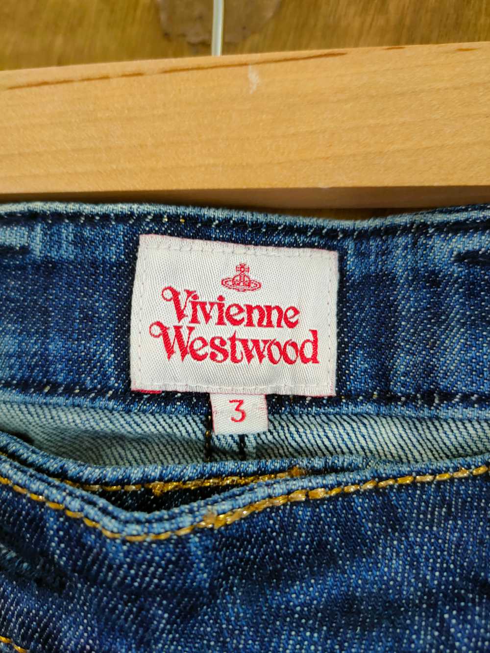 Vivienne Westwood blue distressed denim pants #46… - image 10
