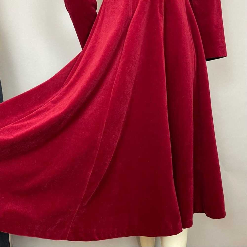 Vintage Velvet Dress Victorian Lolita Red Maroon … - image 12