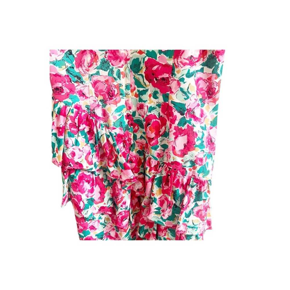 Jonathan Martin Vintage Floral Ruffled Dress Pink… - image 3