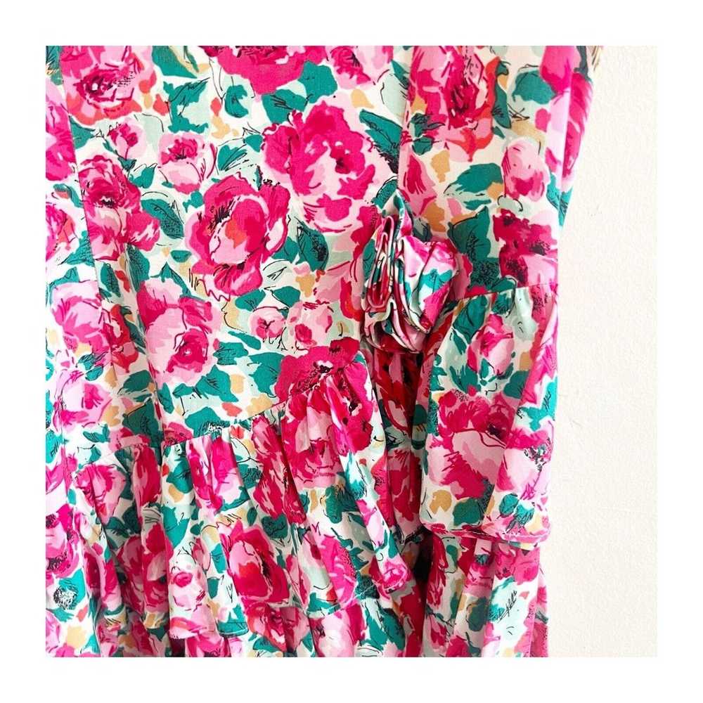Jonathan Martin Vintage Floral Ruffled Dress Pink… - image 5
