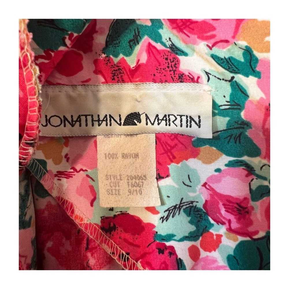 Jonathan Martin Vintage Floral Ruffled Dress Pink… - image 6