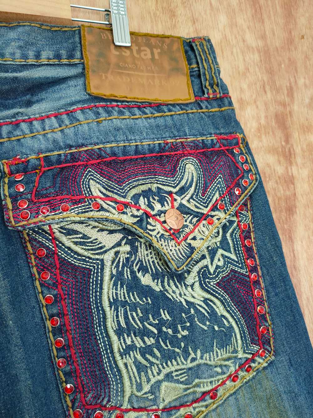 Distressed Denim - Japan denim Buffalo art design… - image 12