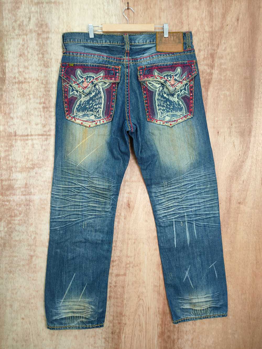 Distressed Denim - Japan denim Buffalo art design… - image 1