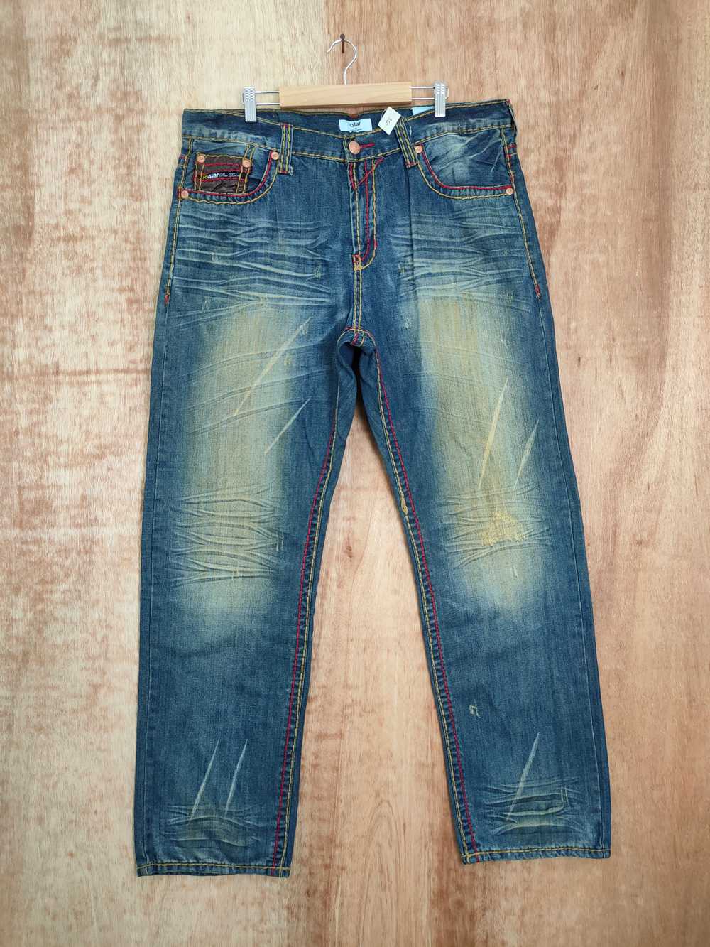 Distressed Denim - Japan denim Buffalo art design… - image 2