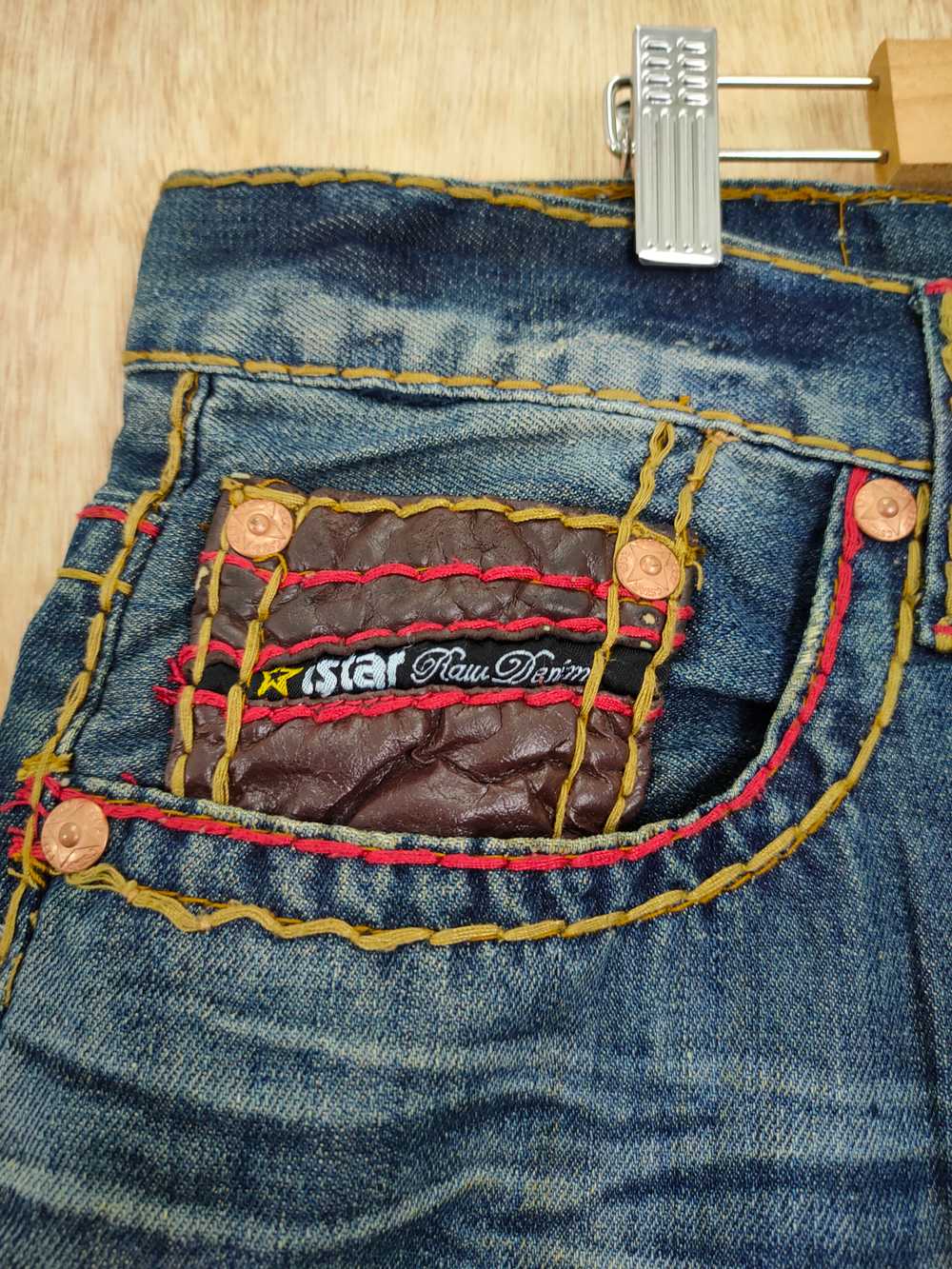 Distressed Denim - Japan denim Buffalo art design… - image 6