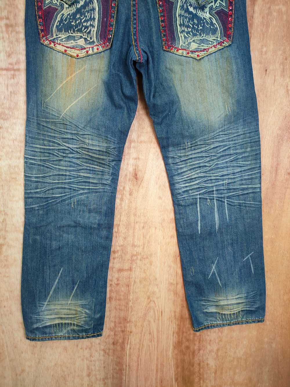 Distressed Denim - Japan denim Buffalo art design… - image 9